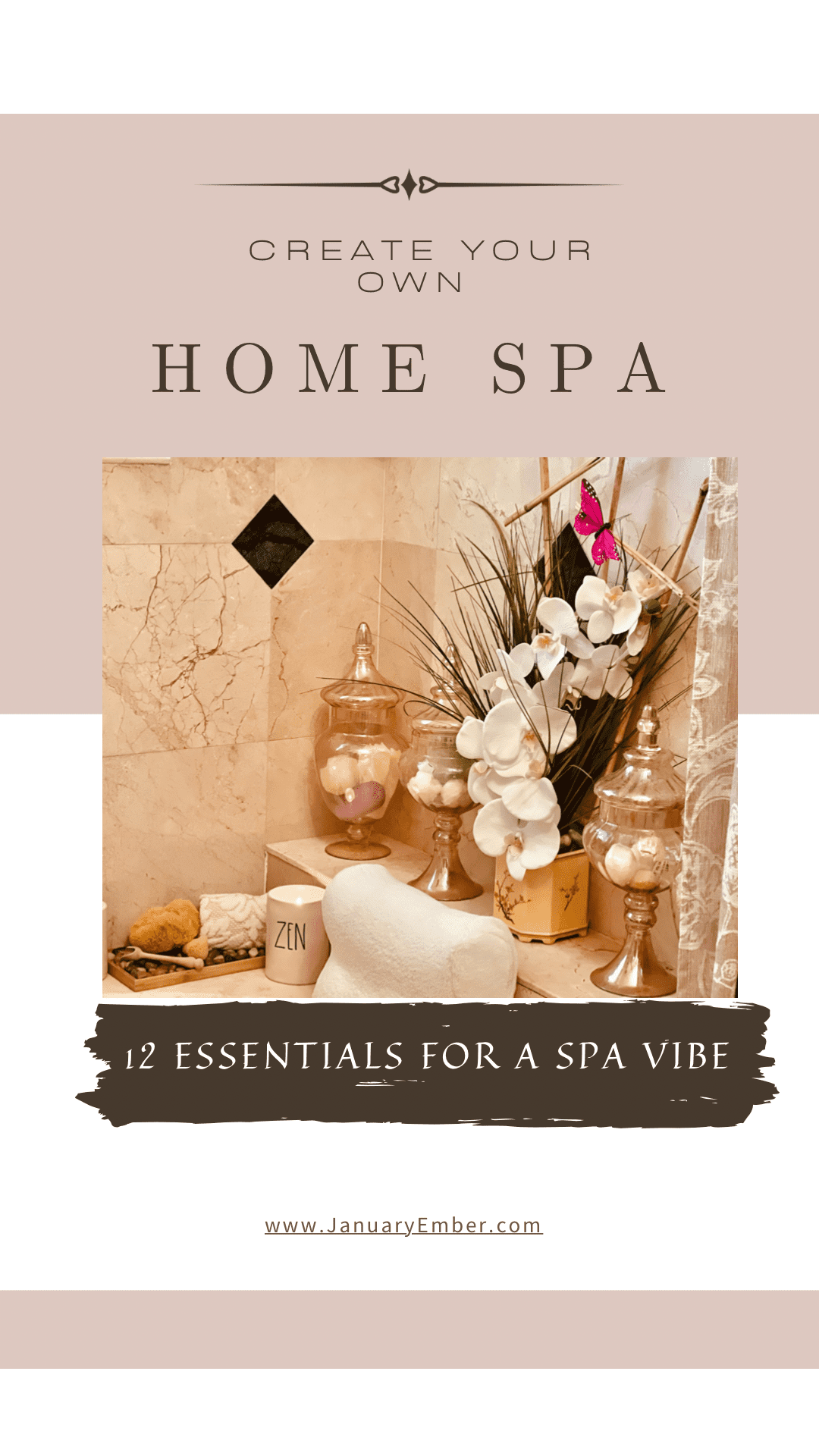 create spa escape room at home with these 12 essentials relax rae dunn zen yoga meditation bathroom makeover apothecary jars bath bombs luxury soaps led candles wood bath salt scoops orchids vintage pottery ikea hack