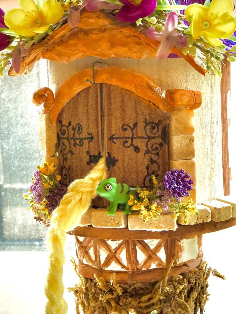 Rapunzel tower close up door view birthday cake Tangled
