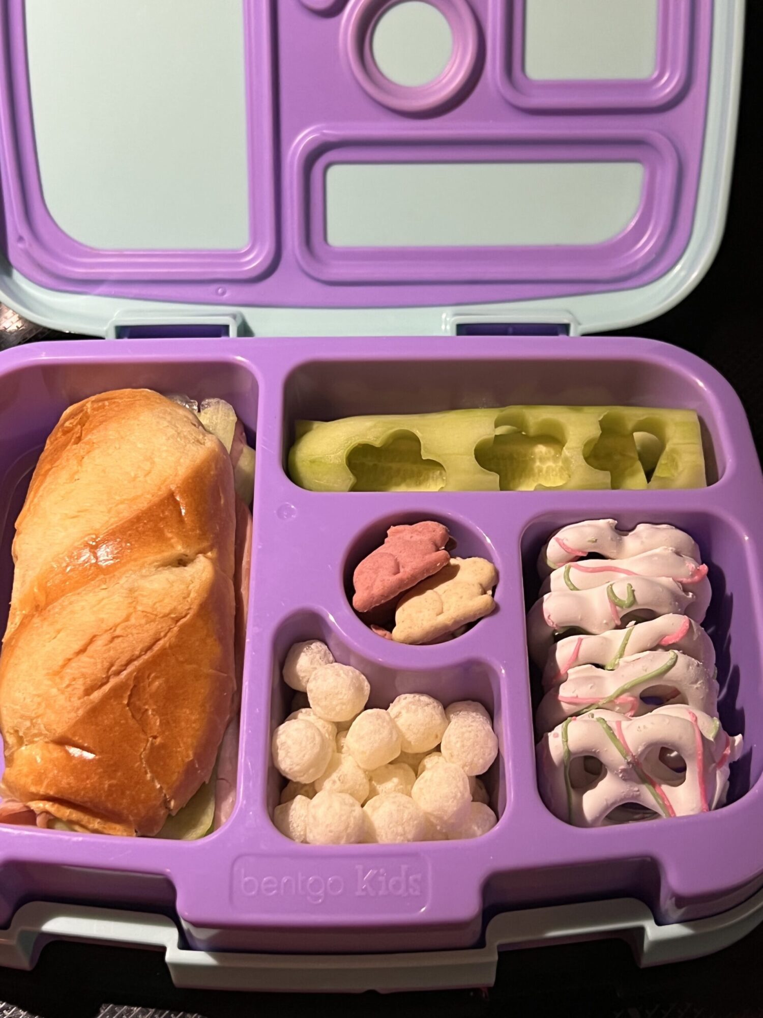 Another SUPER FAST Bento Box! I love these mini brioche rolls, and they fit perfect in this Bento Box!