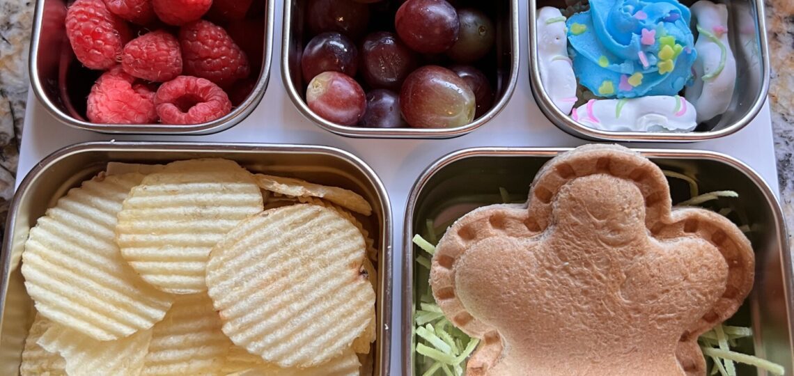 Bento box lunch ideas for kids flower crust less sandwich cutout spring healthy theme fun fast easy meal prep