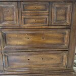 dark antique walnut bedroom furniture wrought iron accents home decor makeover improvement chalk paint all in one wax glaze antique restoration before and after French Country Provincial gilding wax gold