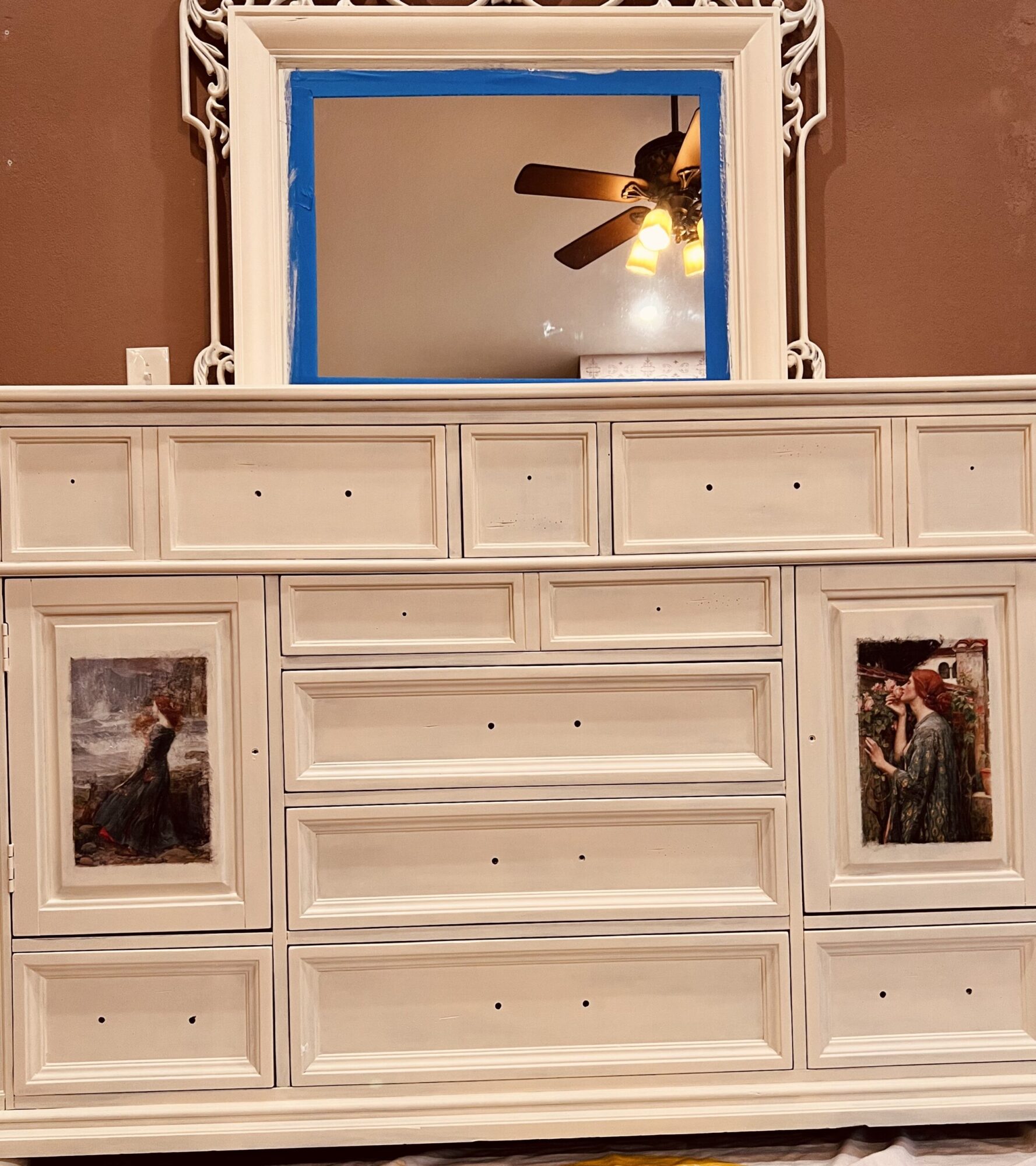 Decoupage Art French Country Bedroom Dresser Makeover