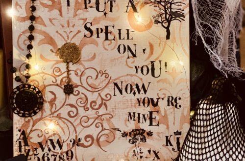 Halloween Hocus Pocus sign DIY canvas art layered stencil design I put a spell on you