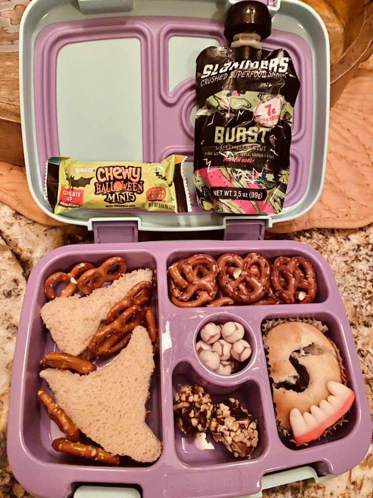 Bento School Lunches : Yumbox Panino Review and Monster Halloween Bento