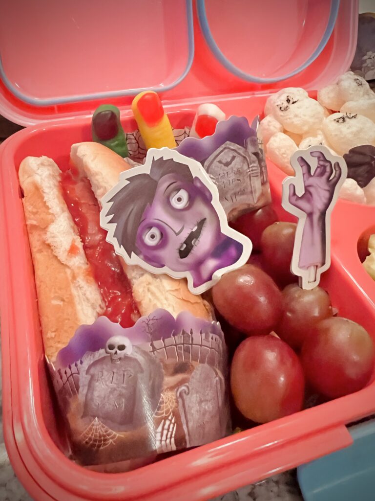 Halloween bento box thermos hotdog zombie lunch