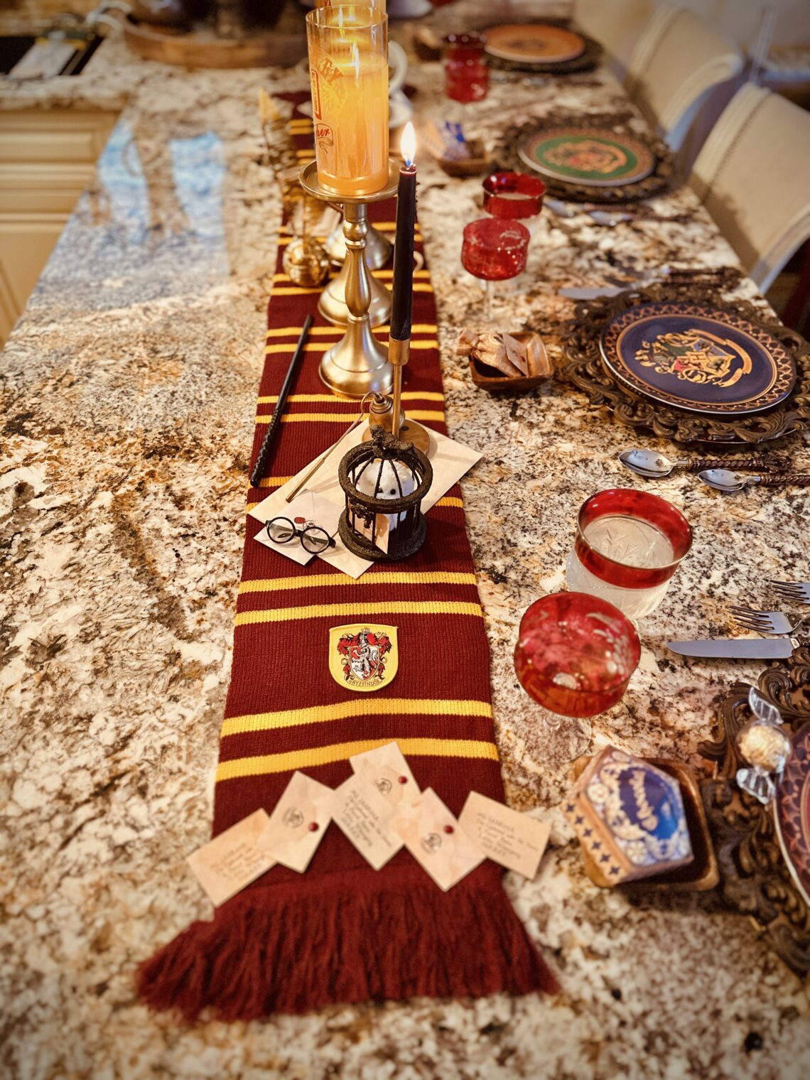 Hogwarts House Harry Potter Quidditch Candles table centerpiece
