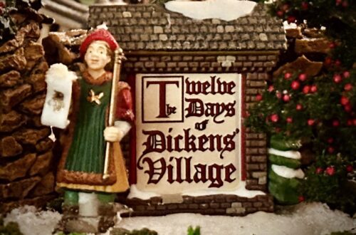 Winter Dickens Christmas Village Twelve days sign Department 56